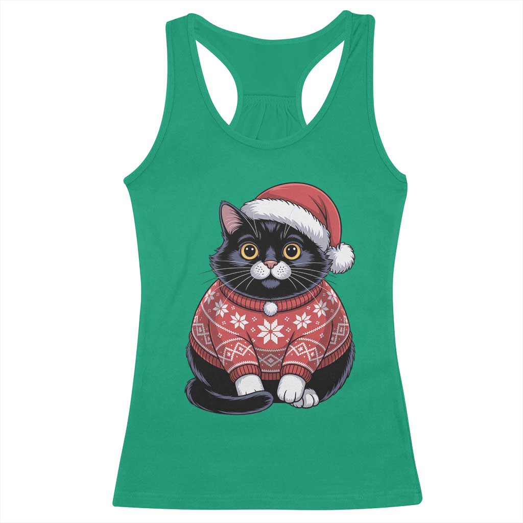 Christmas Black Cat Racerback Tank Top Catmas Gift For New Year TS10 Irish Green Print Your Wear