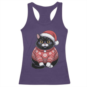 Christmas Black Cat Racerback Tank Top Catmas Gift For New Year TS10 Purple Print Your Wear