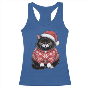 Christmas Black Cat Racerback Tank Top Catmas Gift For New Year TS10 Royal Blue Print Your Wear