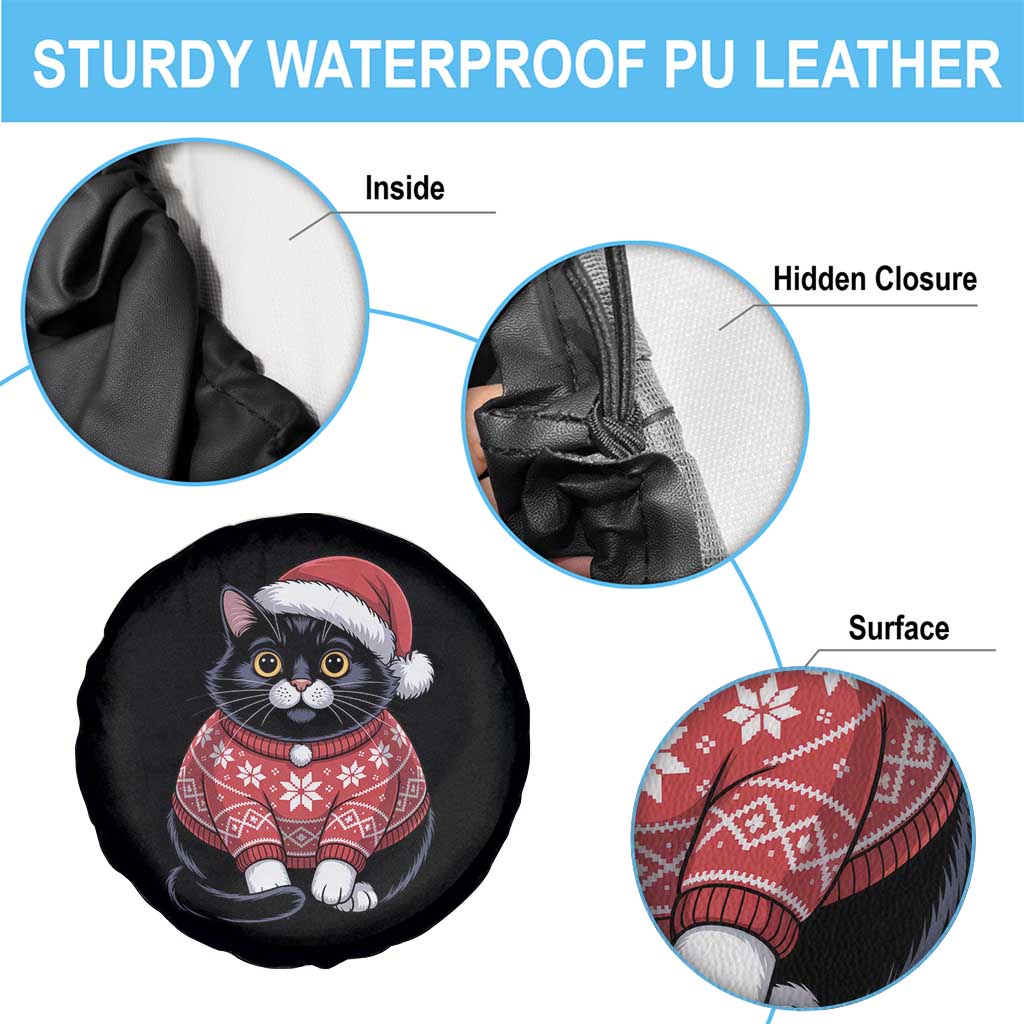 Christmas Black Cat Spare Tire Cover Catmas Gift For New Year TS10 Print Your Wear