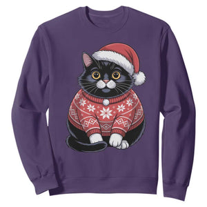 Christmas Black Cat Sweatshirt Catmas Gift For New Year TS10 Purple Print Your Wear
