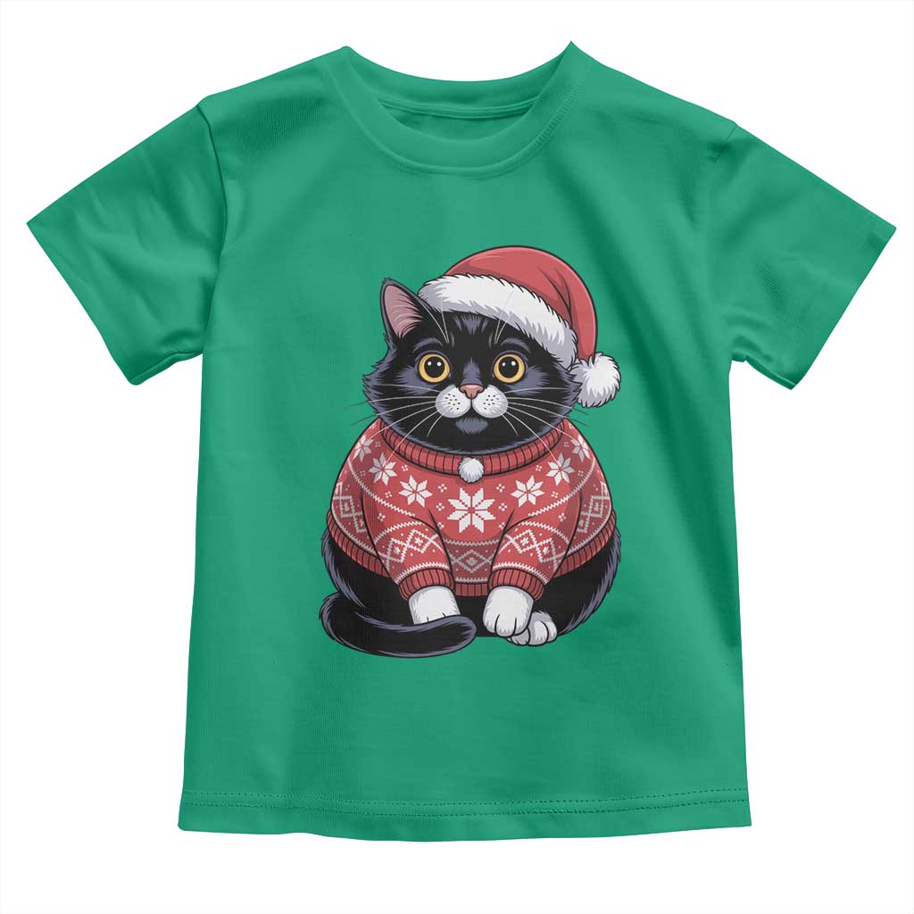 Christmas Black Cat Toddler T Shirt Catmas Gift For New Year TS10 Irish Green Print Your Wear
