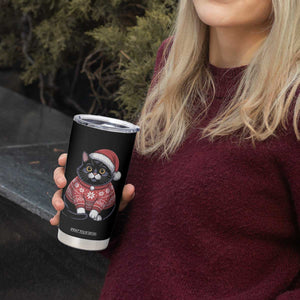 Christmas Black Cat Tumbler Cup Catmas Gift For New Year TS10 Print Your Wear