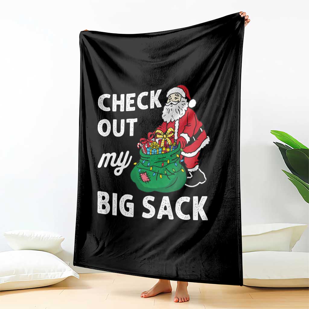 Retro Funny Santa Throw Blanket Christmas Joke Check Out My Big Sack TS10 Print Your Wear