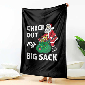 Retro Funny Santa Throw Blanket Christmas Joke Check Out My Big Sack TS10 Print Your Wear