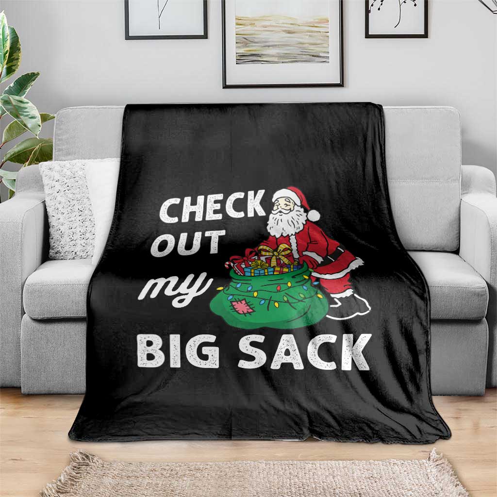 Retro Funny Santa Throw Blanket Christmas Joke Check Out My Big Sack TS10 Print Your Wear