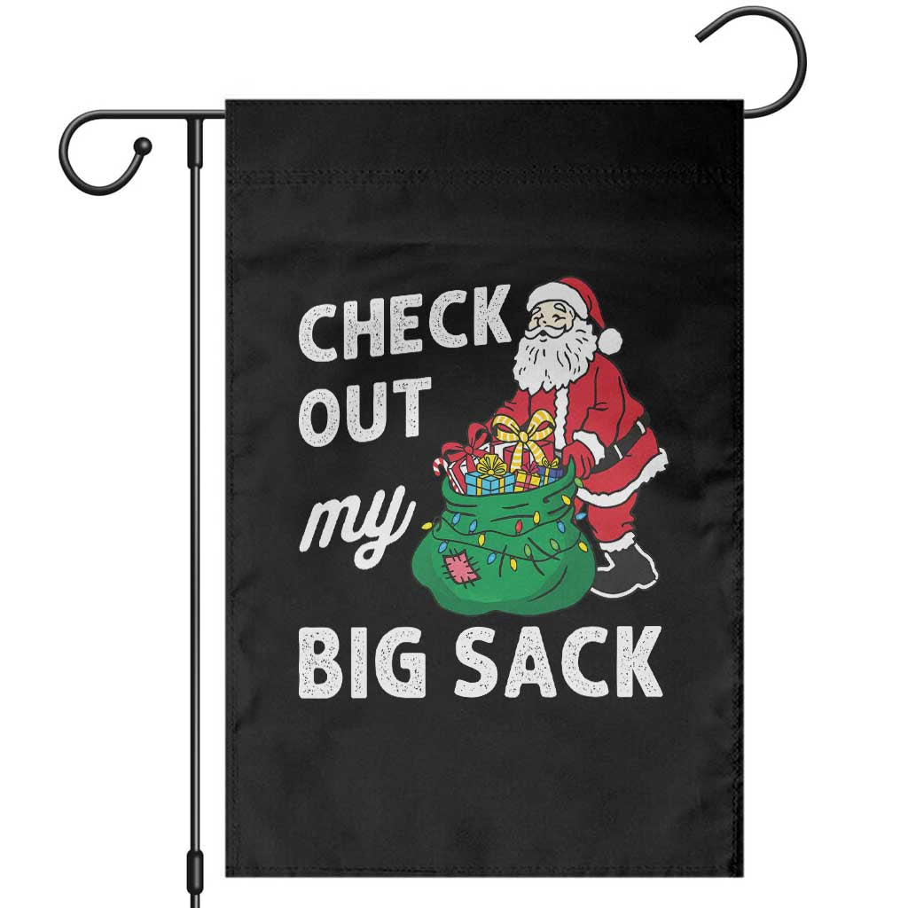 Retro Funny Santa Garden Flag Christmas Joke Check Out My Big Sack TS10 Black Print Your Wear