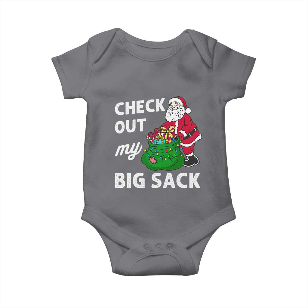 Retro Funny Santa Baby Onesie Christmas Joke Check Out My Big Sack TS10 Charcoal Print Your Wear