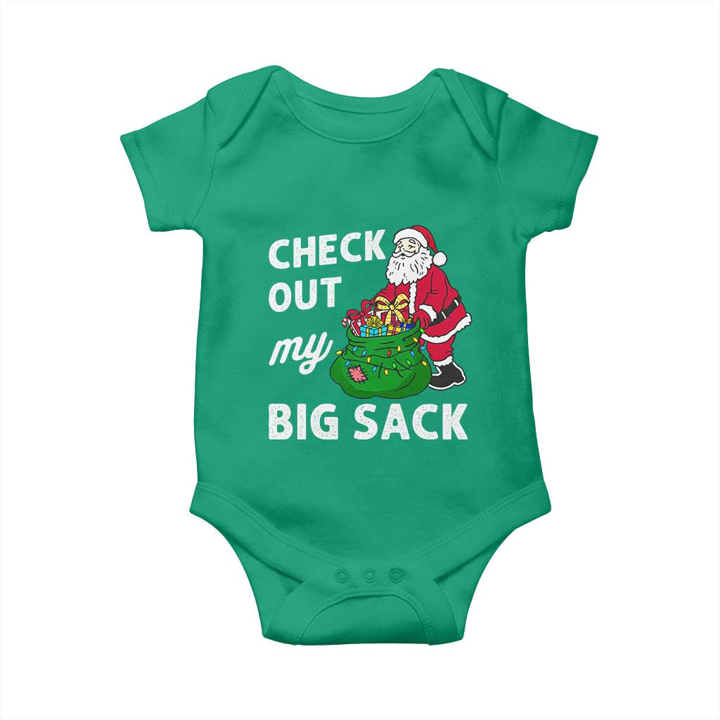 Retro Funny Santa Baby Onesie Christmas Joke Check Out My Big Sack TS10 Irish Green Print Your Wear