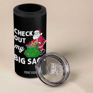 Retro Funny Santa 4 in 1 Can Cooler Tumbler Christmas Joke Check Out My Big Sack TS10 Print Your Wear
