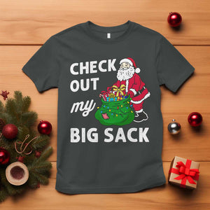Retro Funny Santa T Shirt Christmas Joke Check Out My Big Sack TS10 Dark Heather Print Your Wear