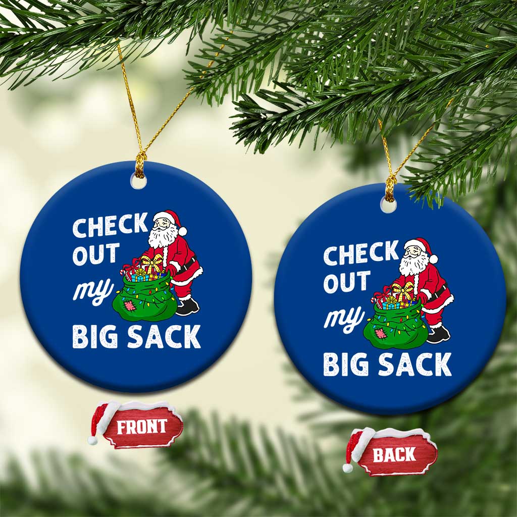 Retro Funny Santa Ceramic Ornament Christmas Joke Check Out My Big Sack TS10 1pc Blue Print Your Wear