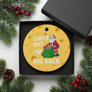 Retro Funny Santa Ceramic Ornament Christmas Joke Check Out My Big Sack TS10 1pc Yellow Cheese Print Your Wear
