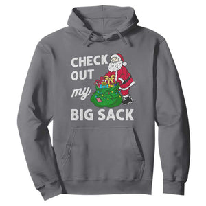 Retro Funny Santa Hoodie Christmas Joke Check Out My Big Sack TS10 Charcoal Print Your Wear
