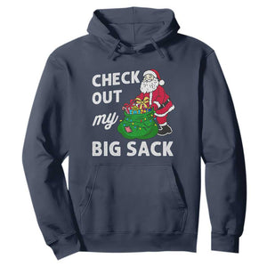 Retro Funny Santa Hoodie Christmas Joke Check Out My Big Sack TS10 Navy Print Your Wear
