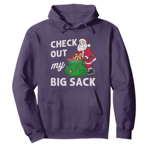 Retro Funny Santa Hoodie Christmas Joke Check Out My Big Sack TS10 Purple Print Your Wear