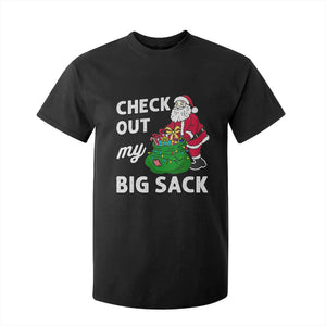 Retro Funny Santa T Shirt For Kid Christmas Joke Check Out My Big Sack TS10 Black Print Your Wear