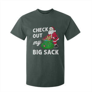 Retro Funny Santa T Shirt For Kid Christmas Joke Check Out My Big Sack TS10 Dark Forest Green Print Your Wear