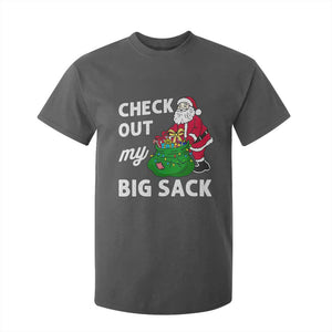 Retro Funny Santa T Shirt For Kid Christmas Joke Check Out My Big Sack TS10 Dark Heather Print Your Wear