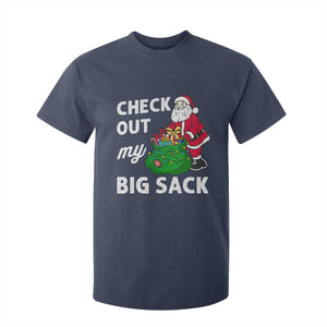 Retro Funny Santa T Shirt For Kid Christmas Joke Check Out My Big Sack TS10 Navy Print Your Wear