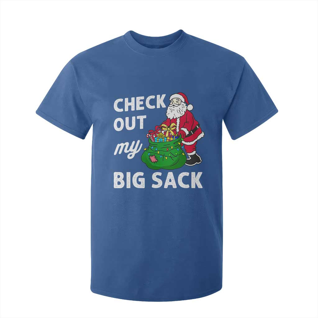 Retro Funny Santa T Shirt For Kid Christmas Joke Check Out My Big Sack TS10 Royal Blue Print Your Wear