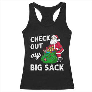 Retro Funny Santa Racerback Tank Top Christmas Joke Check Out My Big Sack TS10 Black Print Your Wear