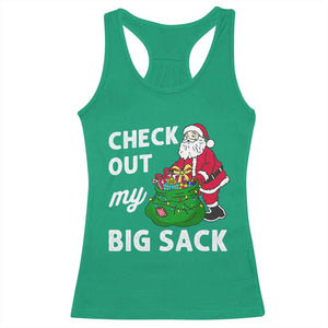 Retro Funny Santa Racerback Tank Top Christmas Joke Check Out My Big Sack TS10 Irish Green Print Your Wear