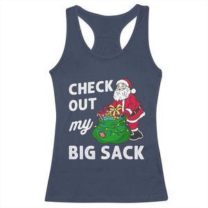 Retro Funny Santa Racerback Tank Top Christmas Joke Check Out My Big Sack TS10 Navy Print Your Wear