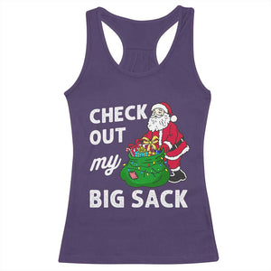 Retro Funny Santa Racerback Tank Top Christmas Joke Check Out My Big Sack TS10 Purple Print Your Wear