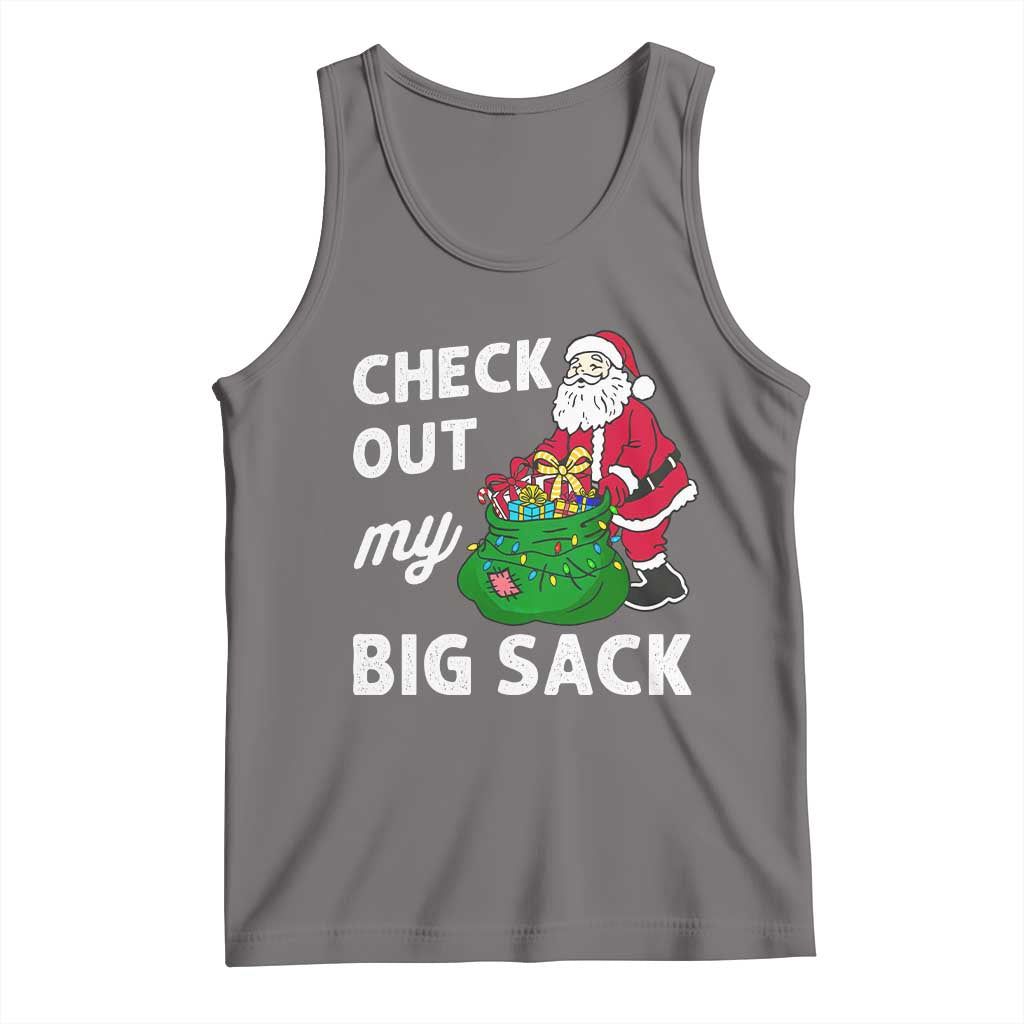 Retro Funny Santa Tank Top Christmas Joke Check Out My Big Sack TS10 Deep Heather Print Your Wear