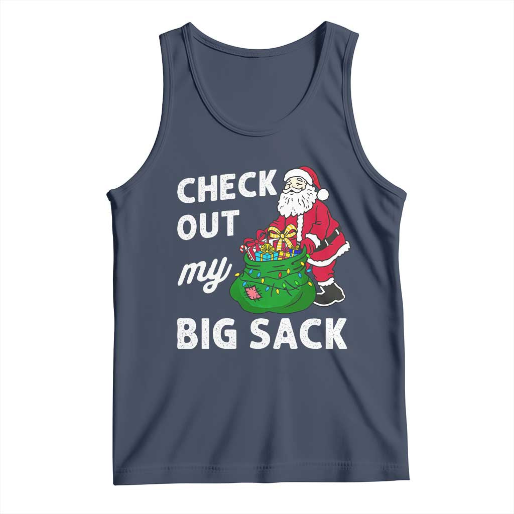 Retro Funny Santa Tank Top Christmas Joke Check Out My Big Sack TS10 Navy Print Your Wear