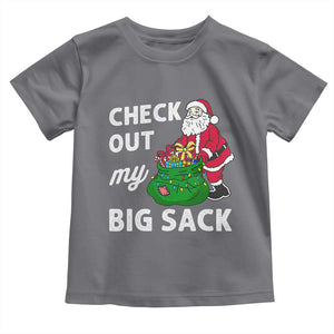 Retro Funny Santa Toddler T Shirt Christmas Joke Check Out My Big Sack TS10 Charcoal Print Your Wear