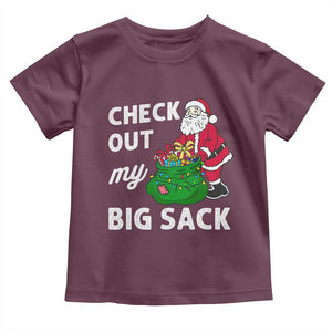 Retro Funny Santa Toddler T Shirt Christmas Joke Check Out My Big Sack TS10 Maroon Print Your Wear