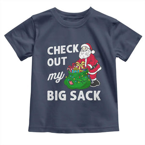 Retro Funny Santa Toddler T Shirt Christmas Joke Check Out My Big Sack TS10 Navy Print Your Wear