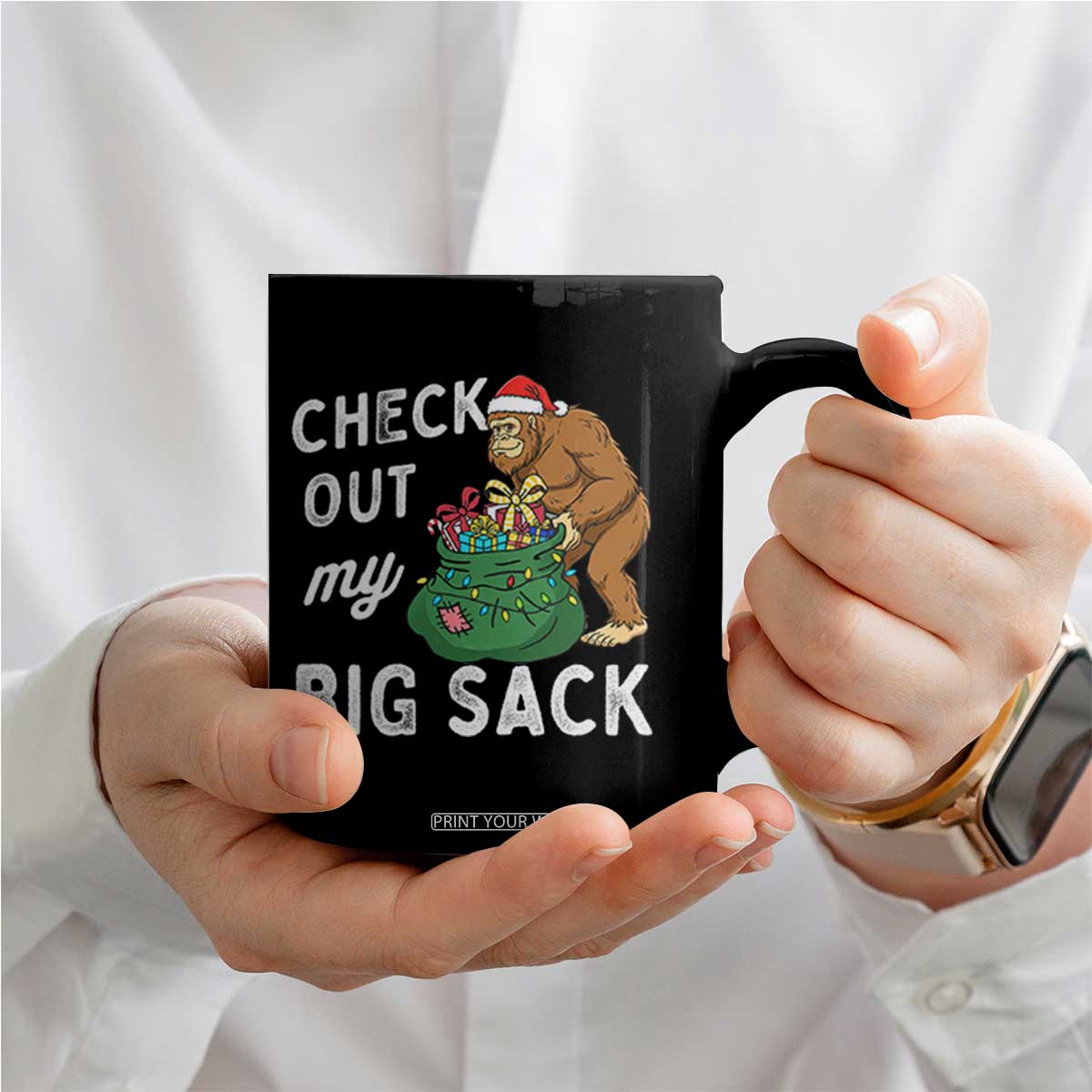 Santa Bigfoot Christmas Coffee Mug Funny Sasquatch Xmas Joke TS10 Print Your Wear