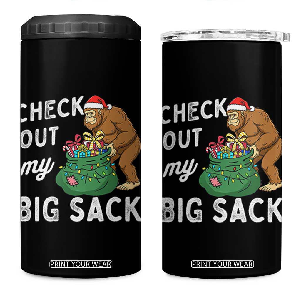 Santa Bigfoot Christmas 4 in 1 Can Cooler Tumbler Funny Sasquatch Xmas Joke TS10 One Size: 16 oz Black Print Your Wear