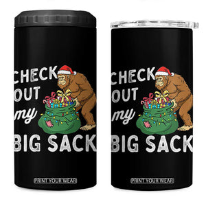 Santa Bigfoot Christmas 4 in 1 Can Cooler Tumbler Funny Sasquatch Xmas Joke TS10 One Size: 16 oz Black Print Your Wear