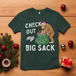 Santa Bigfoot Christmas T Shirt Funny Sasquatch Xmas Joke TS10 Dark Forest Green Print Your Wear