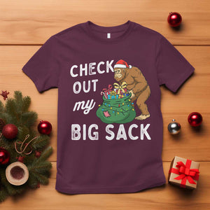 Santa Bigfoot Christmas T Shirt Funny Sasquatch Xmas Joke TS10 Maroon Print Your Wear