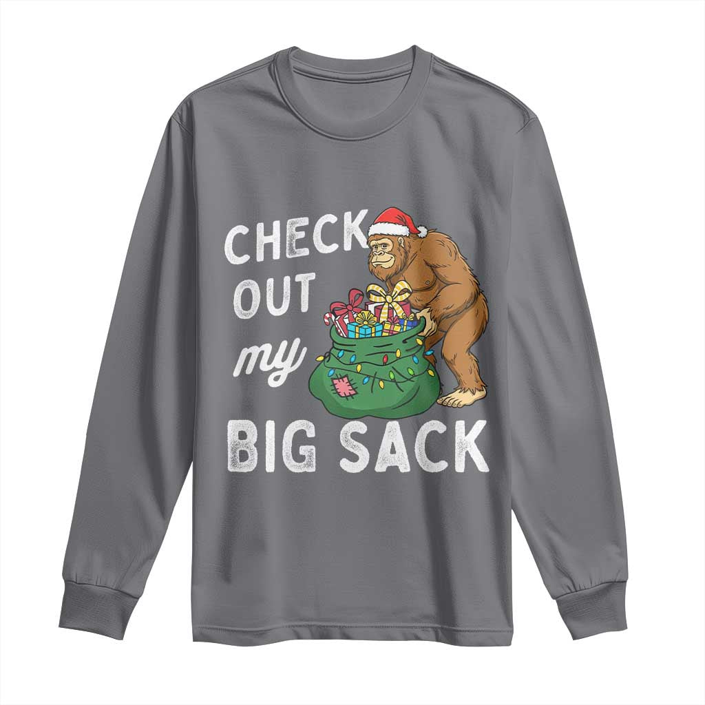 Santa Bigfoot Christmas Long Sleeve Shirt Funny Sasquatch Xmas Joke TS10 Charcoal Print Your Wear