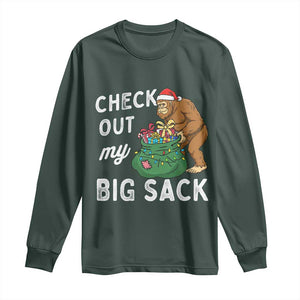 Santa Bigfoot Christmas Long Sleeve Shirt Funny Sasquatch Xmas Joke TS10 Dark Forest Green Print Your Wear