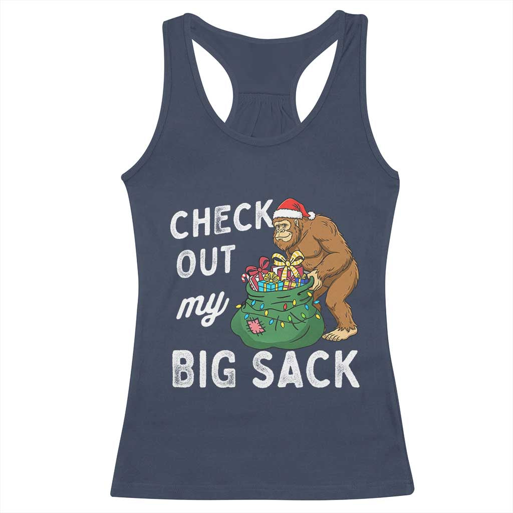 Santa Bigfoot Christmas Racerback Tank Top Funny Sasquatch Xmas Joke TS10 Navy Print Your Wear