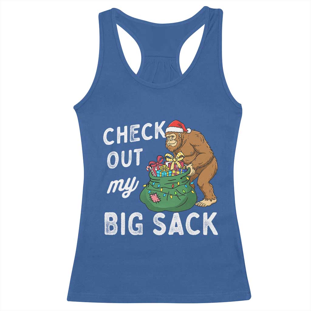 Santa Bigfoot Christmas Racerback Tank Top Funny Sasquatch Xmas Joke TS10 Royal Blue Print Your Wear
