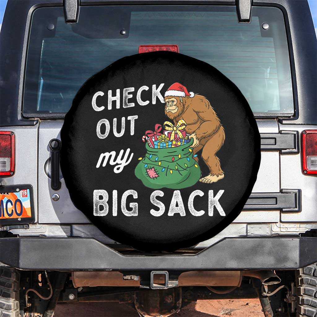 Santa Bigfoot Christmas Spare Tire Cover Funny Sasquatch Xmas Joke TS10 No hole Black Print Your Wear