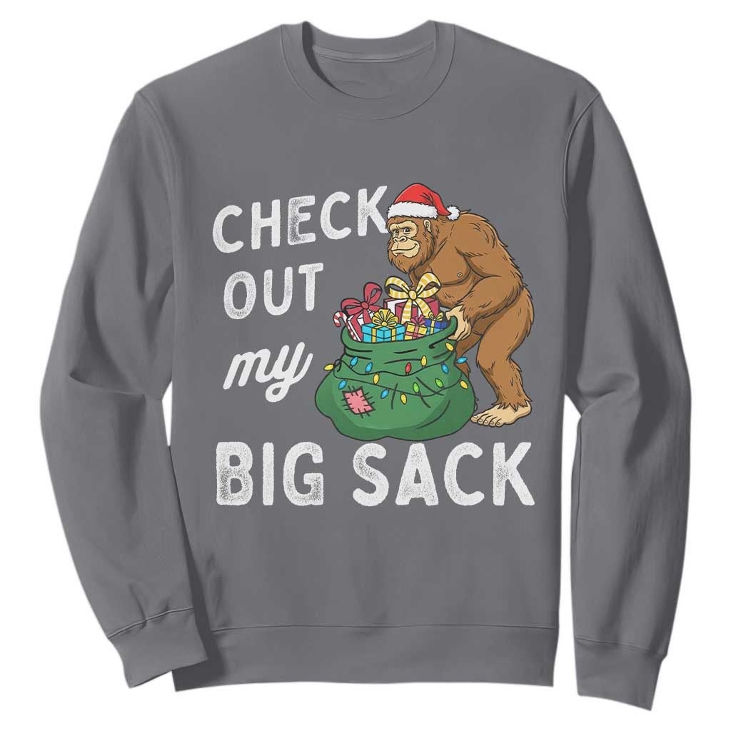 Santa Bigfoot Christmas Sweatshirt Funny Sasquatch Xmas Joke TS10 Charcoal Print Your Wear