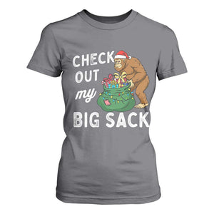Santa Bigfoot Christmas T Shirt For Women Funny Sasquatch Xmas Joke TS10 Charcoal Print Your Wear
