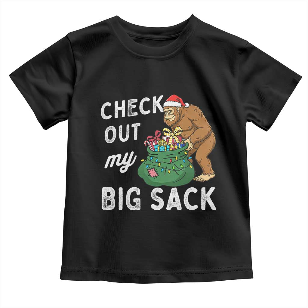 Santa Bigfoot Christmas Toddler T Shirt Funny Sasquatch Xmas Joke TS10 Black Print Your Wear