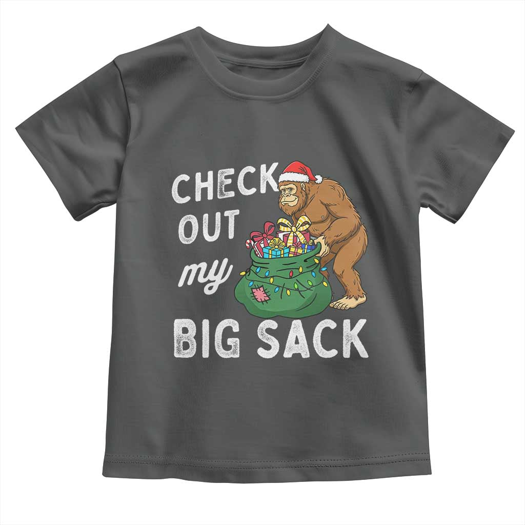 Santa Bigfoot Christmas Toddler T Shirt Funny Sasquatch Xmas Joke TS10 Dark Heather Print Your Wear