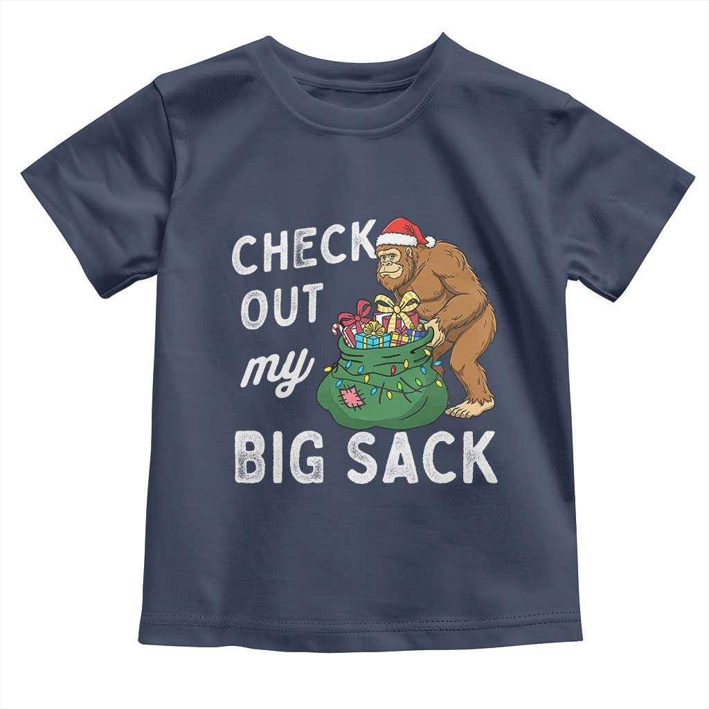 Santa Bigfoot Christmas Toddler T Shirt Funny Sasquatch Xmas Joke TS10 Navy Print Your Wear