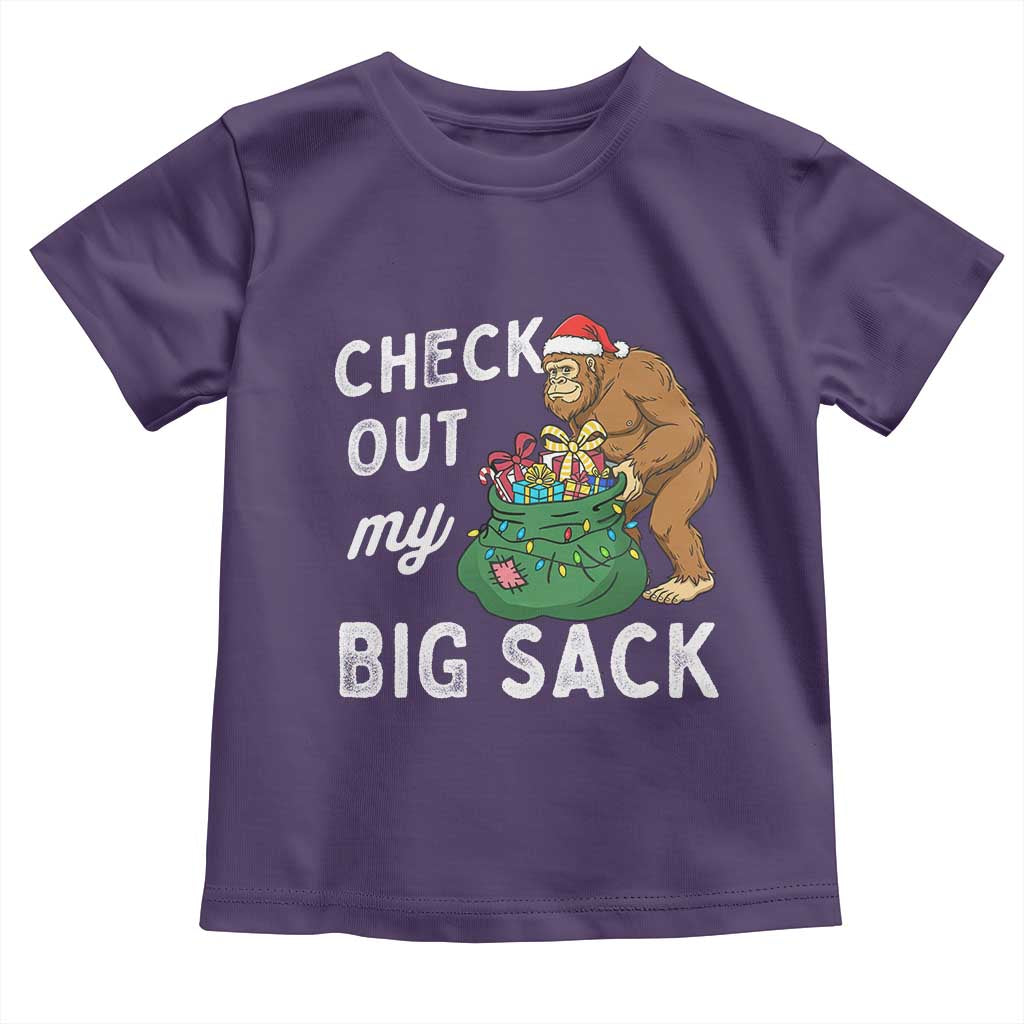 Santa Bigfoot Christmas Toddler T Shirt Funny Sasquatch Xmas Joke TS10 Purple Print Your Wear